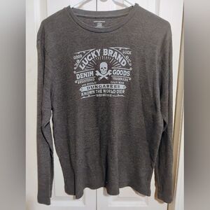 Lucky Brand Gray Long Sleeve Men's Shirt